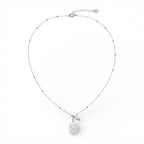 Collana Civetta e Perla In Acciaio Inossidabile