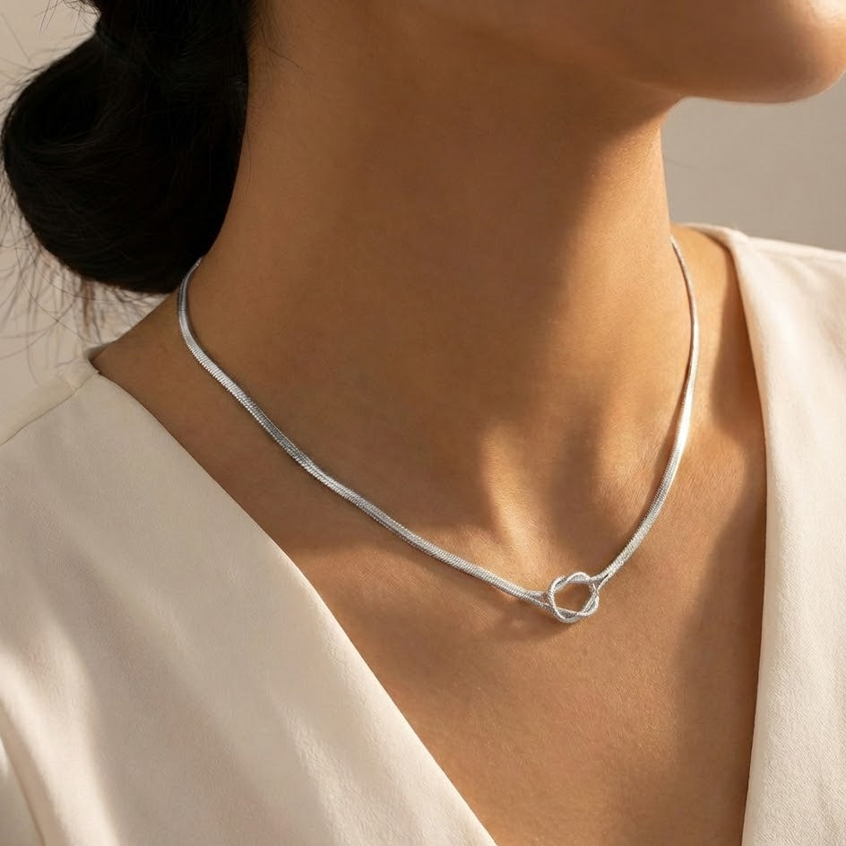 Collana Girocollo Snake Nodo In Acciaio Inossidabile