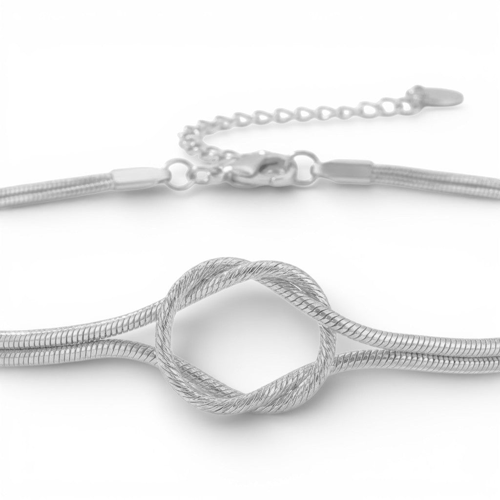 Collana Girocollo Snake Nodo In Acciaio Inossidabile