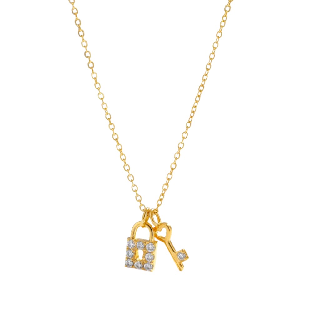 Collana Lucchetto e Chiave In Acciaio Inossidabile