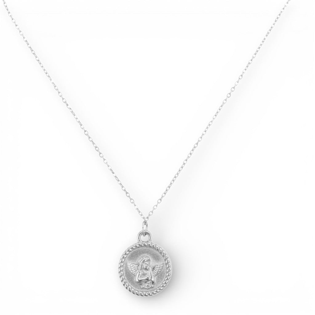 Collana Medaglietta Angioletto In Acciaio Inossidabile