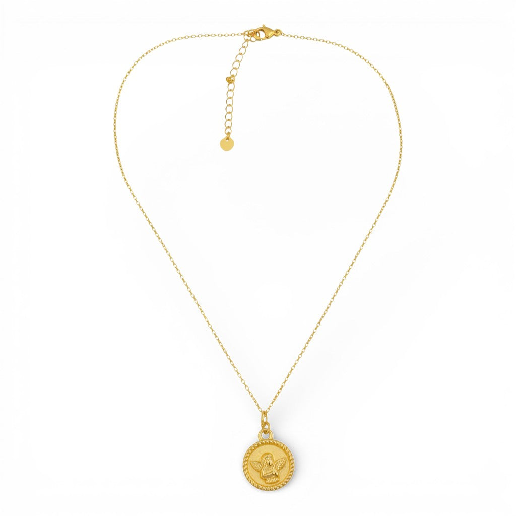 Collana Medaglietta Angioletto In Acciaio Inossidabile