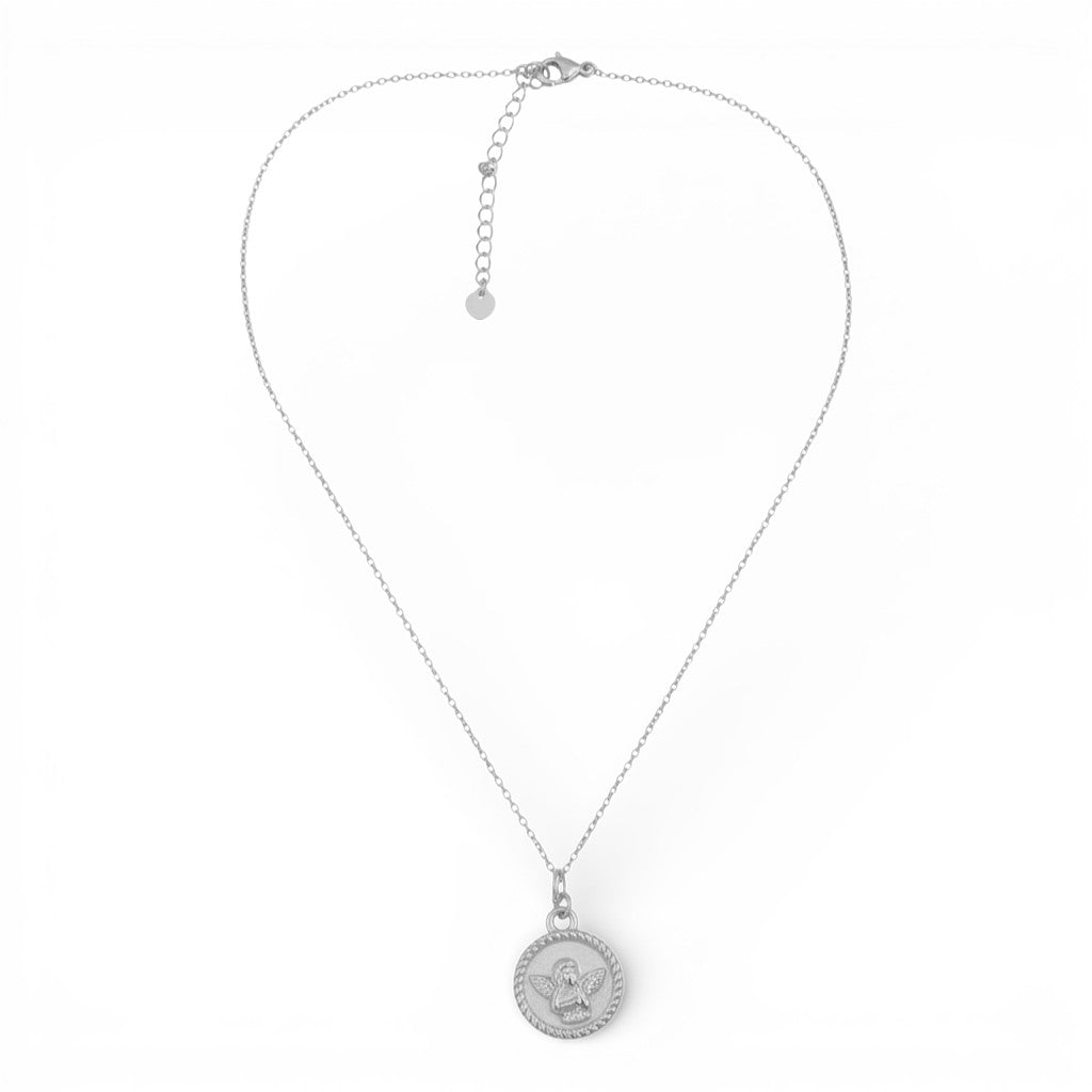Collana Medaglietta Angioletto In Acciaio Inossidabile