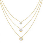 Collana Triplo Filo con Punti Luce In Acciaio Inossidabile