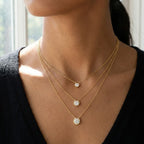 Collana Triplo Filo con Punti Luce In Acciaio Inossidabile