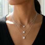 Collana Triplo Filo con Punti Luce In Acciaio Inossidabile