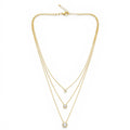 Collana Triplo Filo con Punti Luce In Acciaio Inossidabile