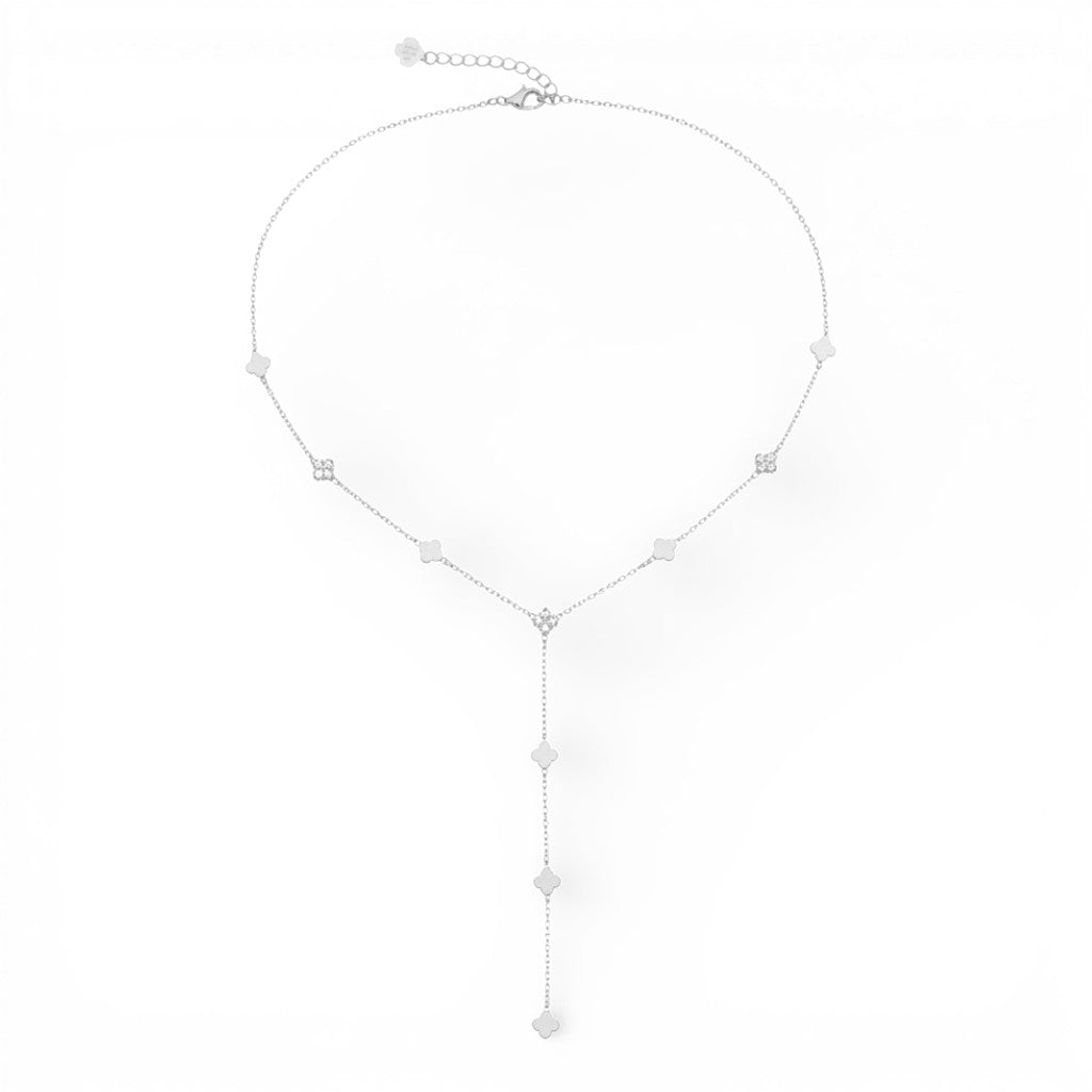 Collana a Y con Quadrifogli In Acciaio Inossidabile