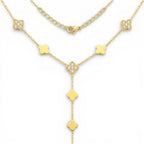 Collana a Y con Quadrifogli In Acciaio Inossidabile