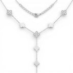 Collana a Y con Quadrifogli In Acciaio Inossidabile