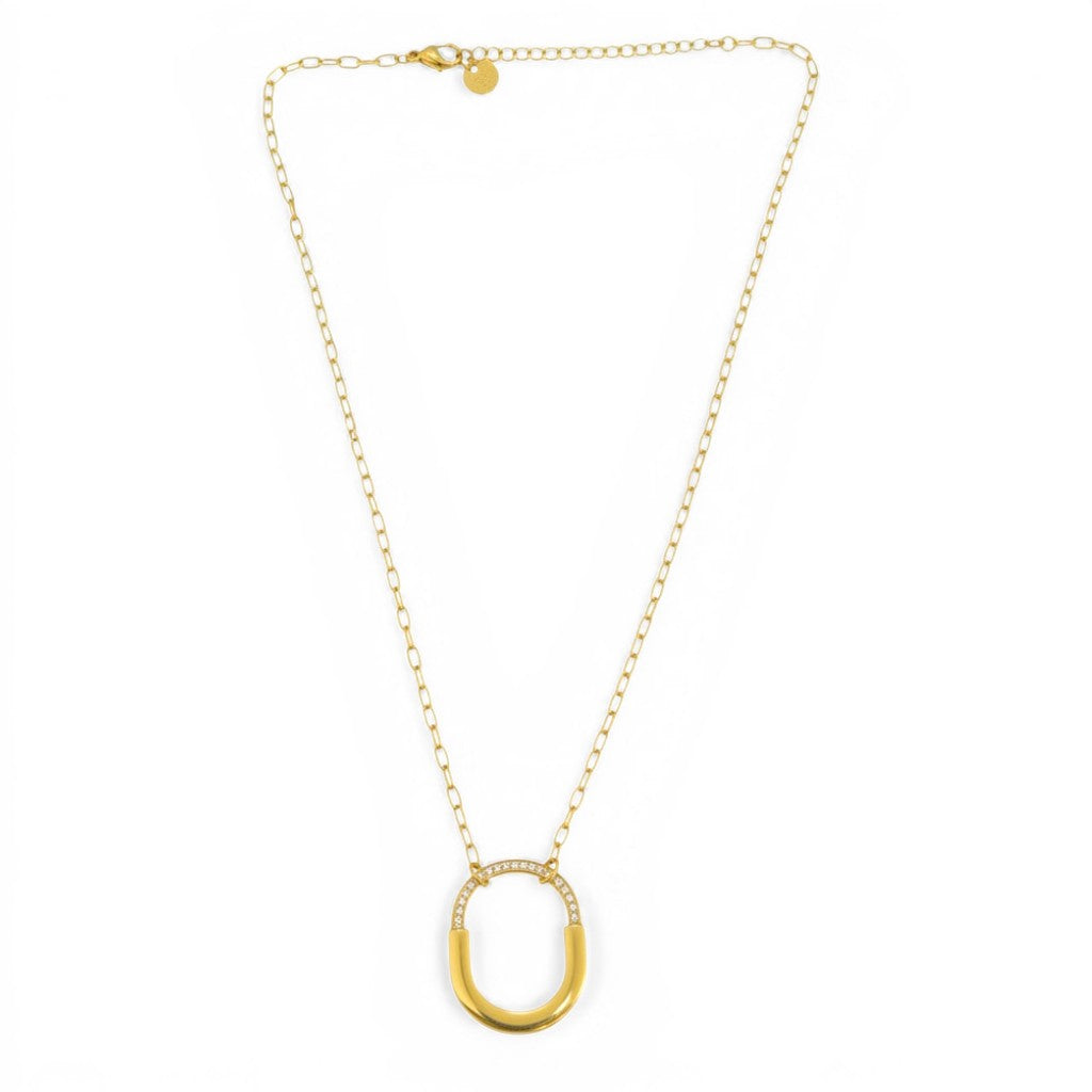 Collana Maglia Allungata e Pendente Iconico In Acciaio Inossidabile