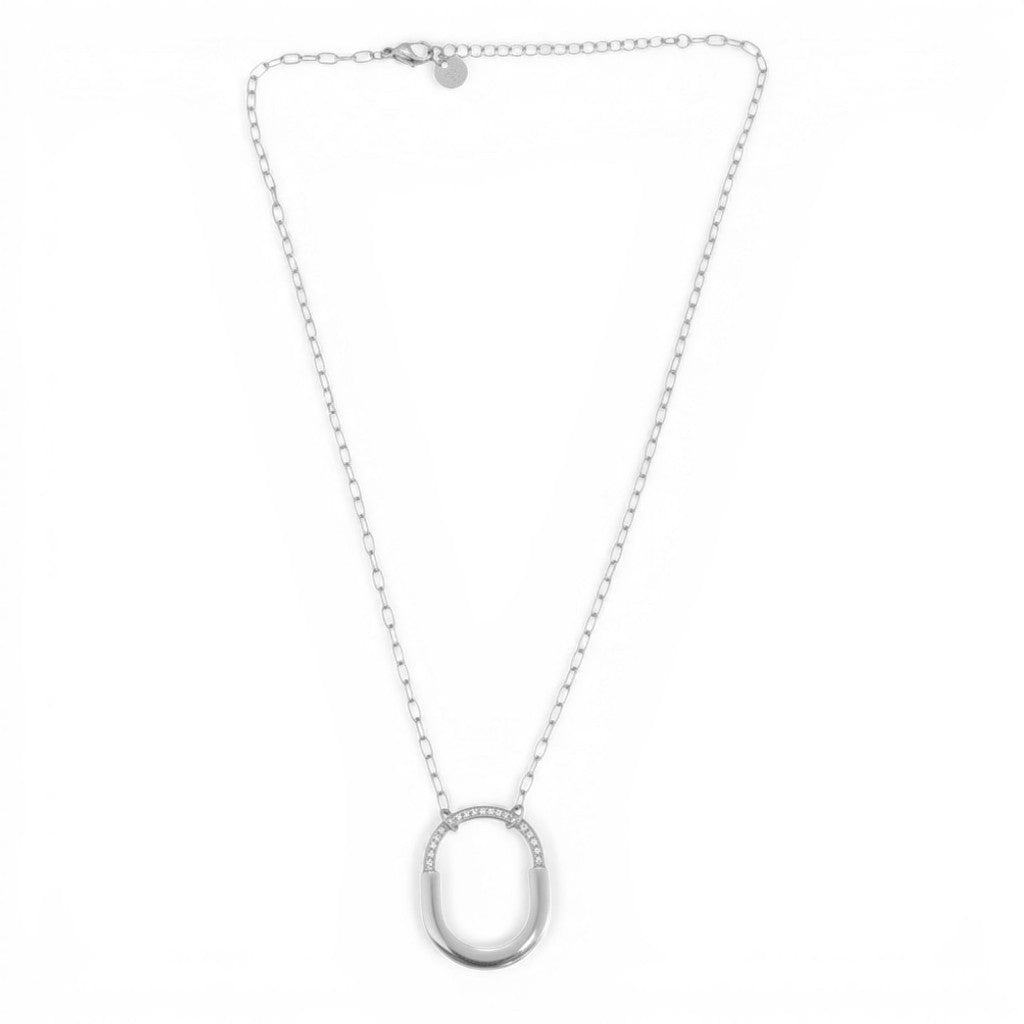 Collana Maglia Allungata e Pendente Iconico In Acciaio Inossidabile