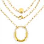 Collana Maglia Allungata e Pendente Iconico In Acciaio Inossidabile