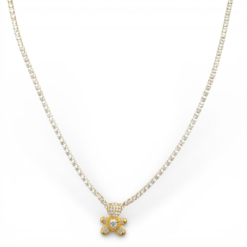 Collana Tennis Teddy Bear In Acciaio Inossidabile