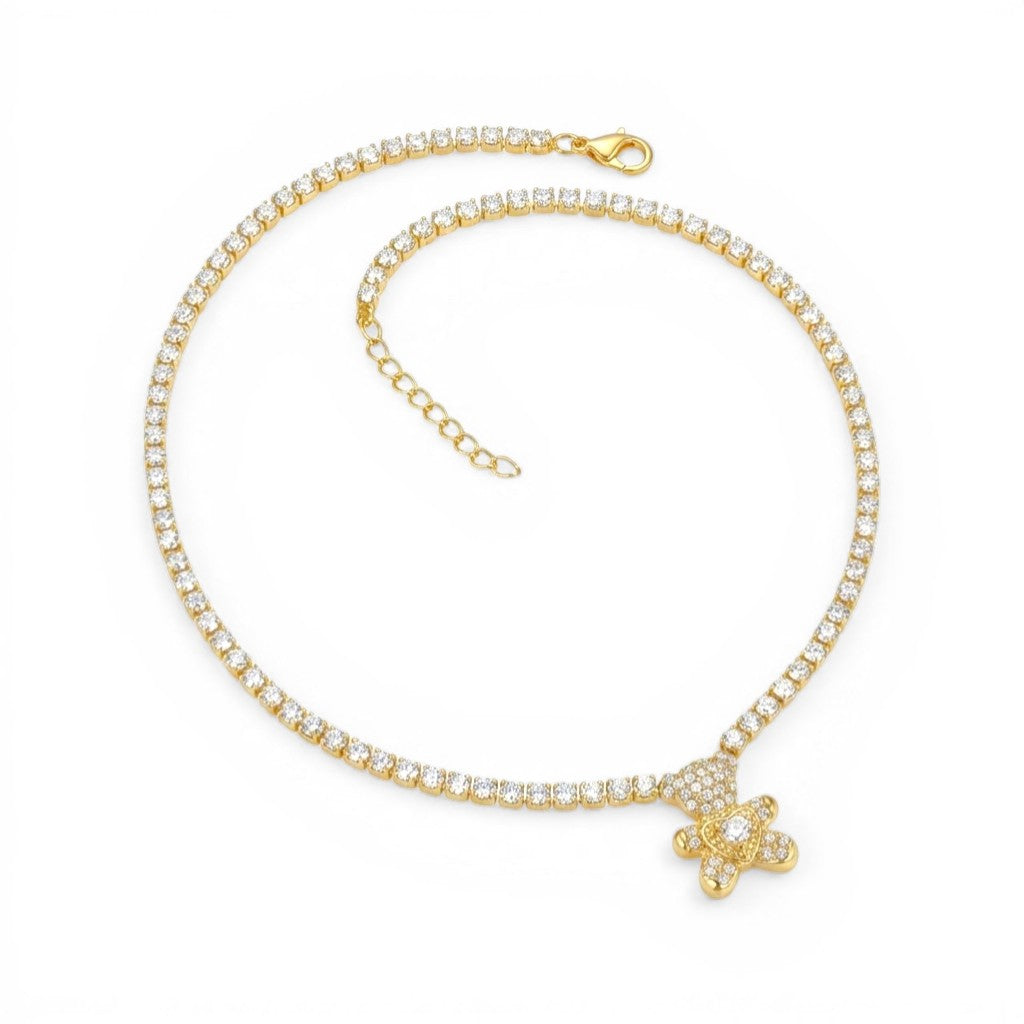 Collana Tennis Teddy Bear In Acciaio Inossidabile
