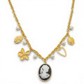 Collana con Cameo e Charms Multisimbolici In Acciaio Inossidabile