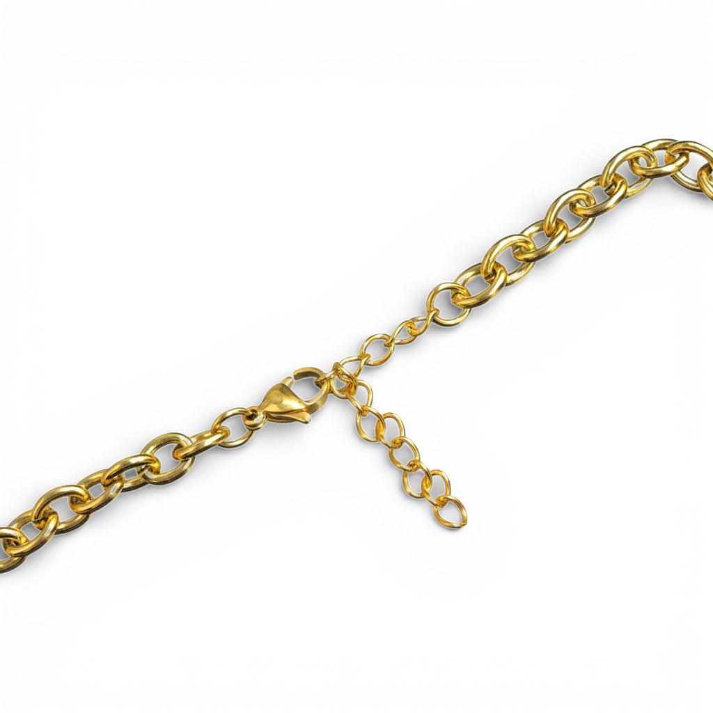 Collana con Cameo e Charms Multisimbolici In Acciaio Inossidabile