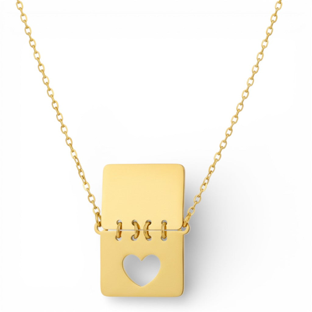 Collana Calendario Cuore Traforato In Acciaio Inossidabile