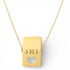 Collana Calendario Cuore Traforato In Acciaio Inossidabile