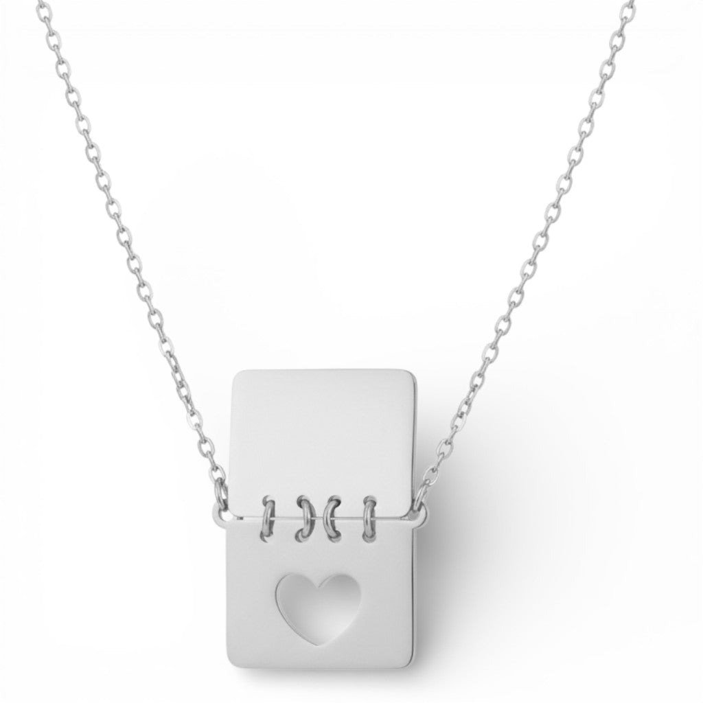 Collana Calendario Cuore Traforato In Acciaio Inossidabile