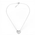 Collana Cuore Doppio con Zirconi In Acciaio Inossidabile