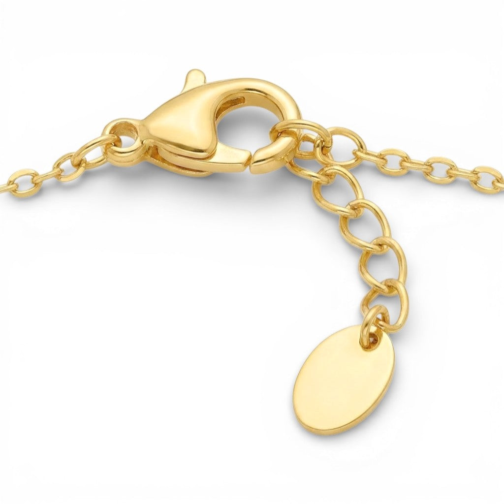 Collana Cuore Doppio con Zirconi In Acciaio Inossidabile