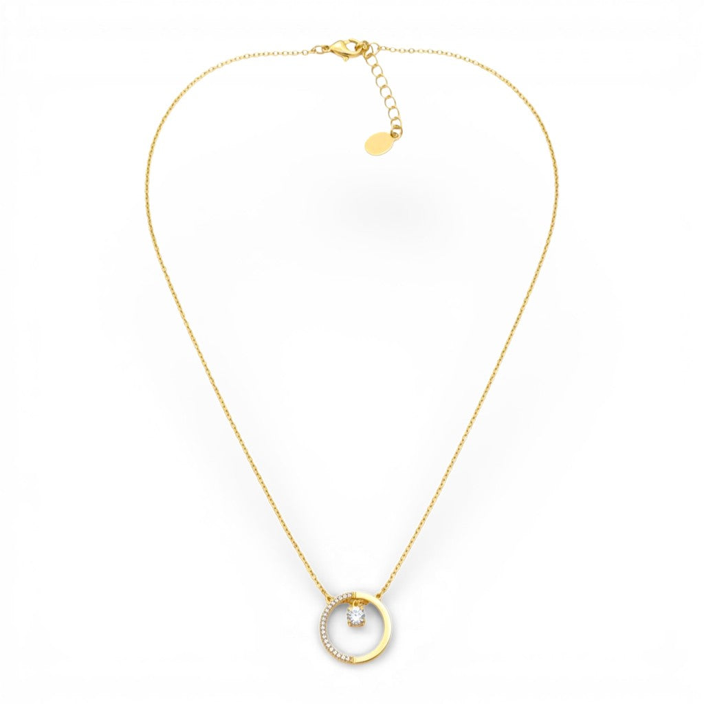 Collana Cerchio Infinito e Punto Luce In Acciaio Inossidabile