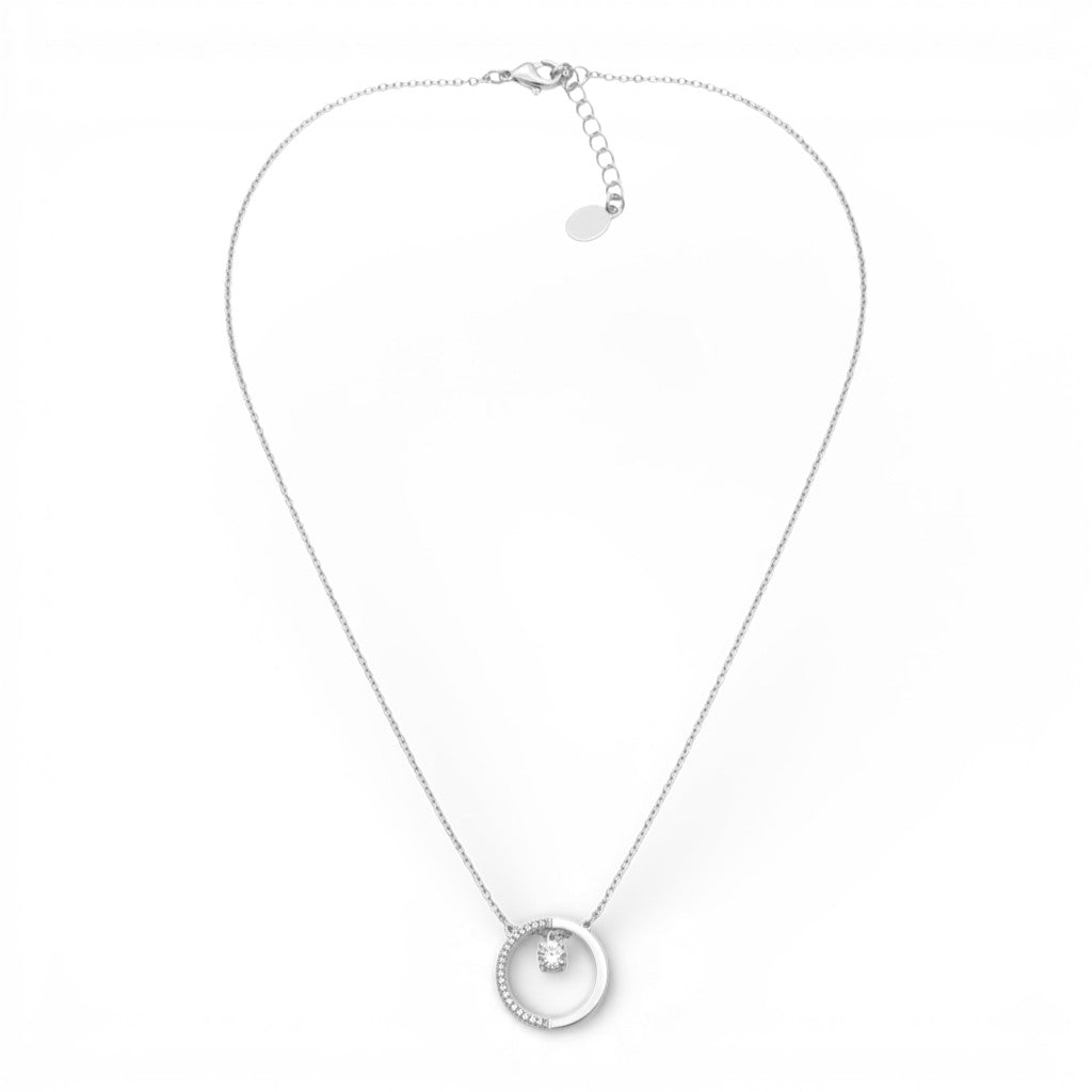 Collana Cerchio Infinito e Punto Luce In Acciaio Inossidabile