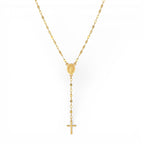 Collana Rosario con Madonna e Croce In Acciaio Inossidabile