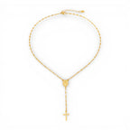 Collana Rosario con Madonna e Croce In Acciaio Inossidabile