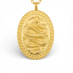 Collana Medaglia Serpente In Acciaio Inossidabile