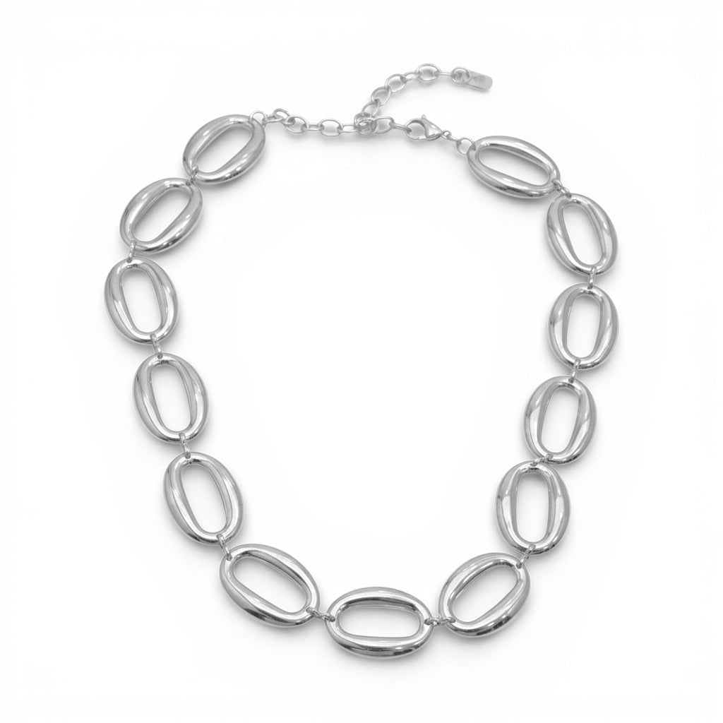 Girocollo a Maglia Chunky In Acciaio Inossidabile