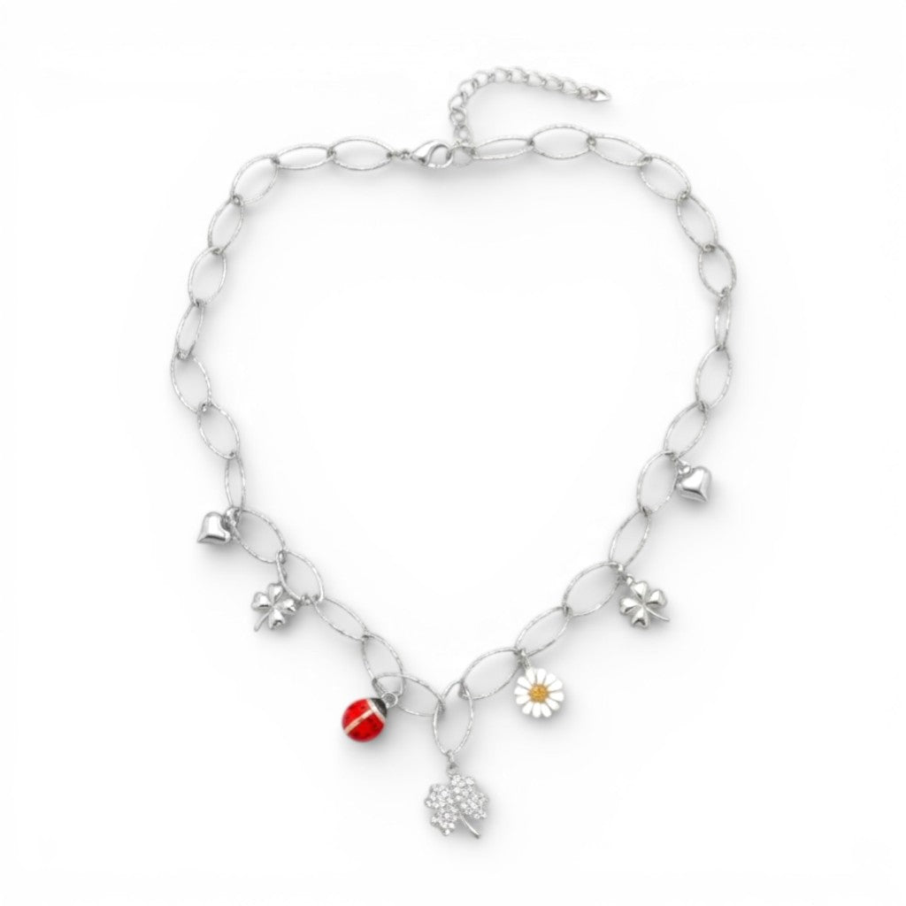Collana Lucky Charms In Acciaio Inossidabile