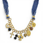 Collana Denim Multicharm Simbolica In Acciaio Inossidabile
