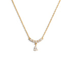 Collana Girocollo Punto Luce a Goccia con Zirconi In Acciaio Inossidabile