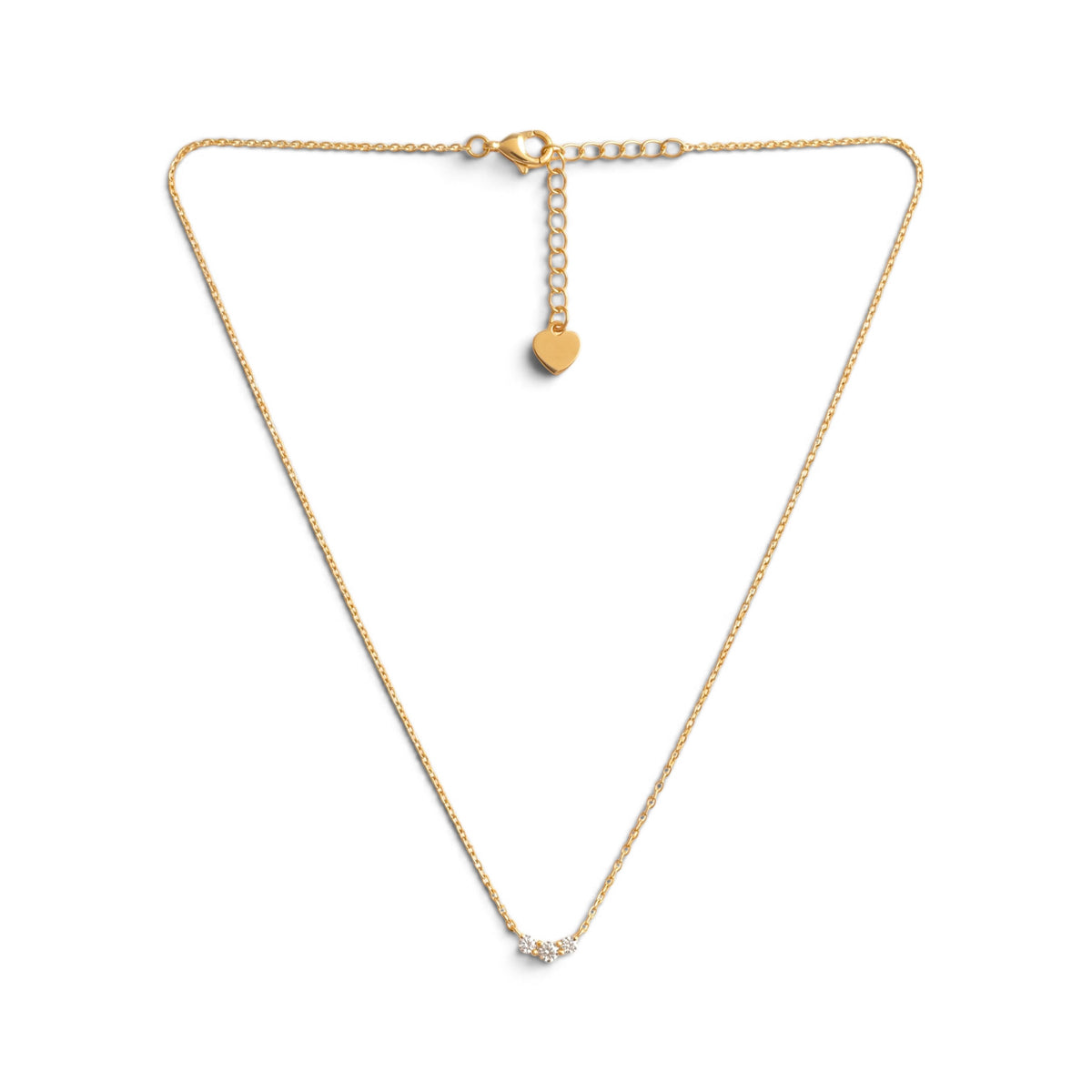 Collana Punto Luce a Tris di Zirconi In Acciaio Inossidabile