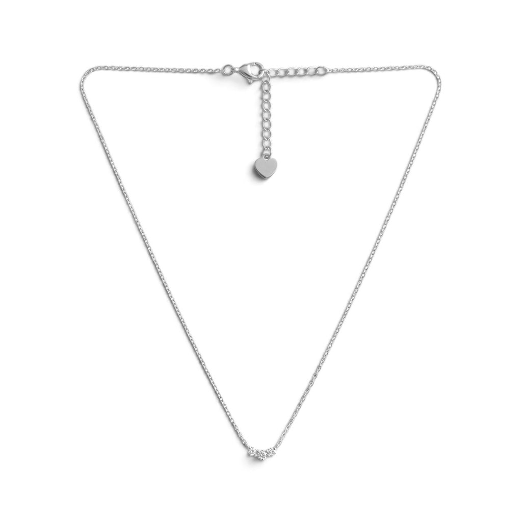 Collana Punto Luce a Tris di Zirconi In Acciaio Inossidabile