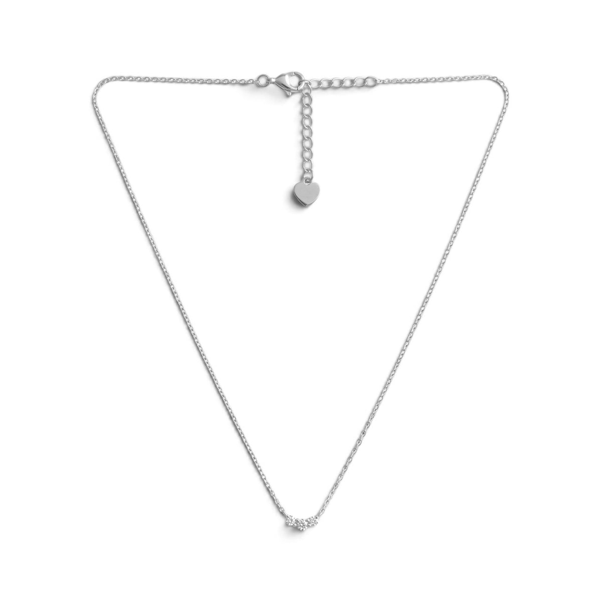 Collana Punto Luce a Tris di Zirconi In Acciaio Inossidabile