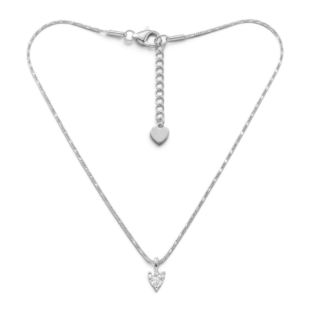 Collana Punto Luce Cuore Solitario In Acciaio Inossidabile