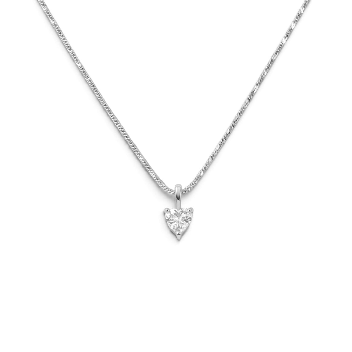 Collana Punto Luce Cuore Solitario In Acciaio Inossidabile