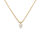 Collana Punto Luce Cuore Solitario In Acciaio Inossidabile