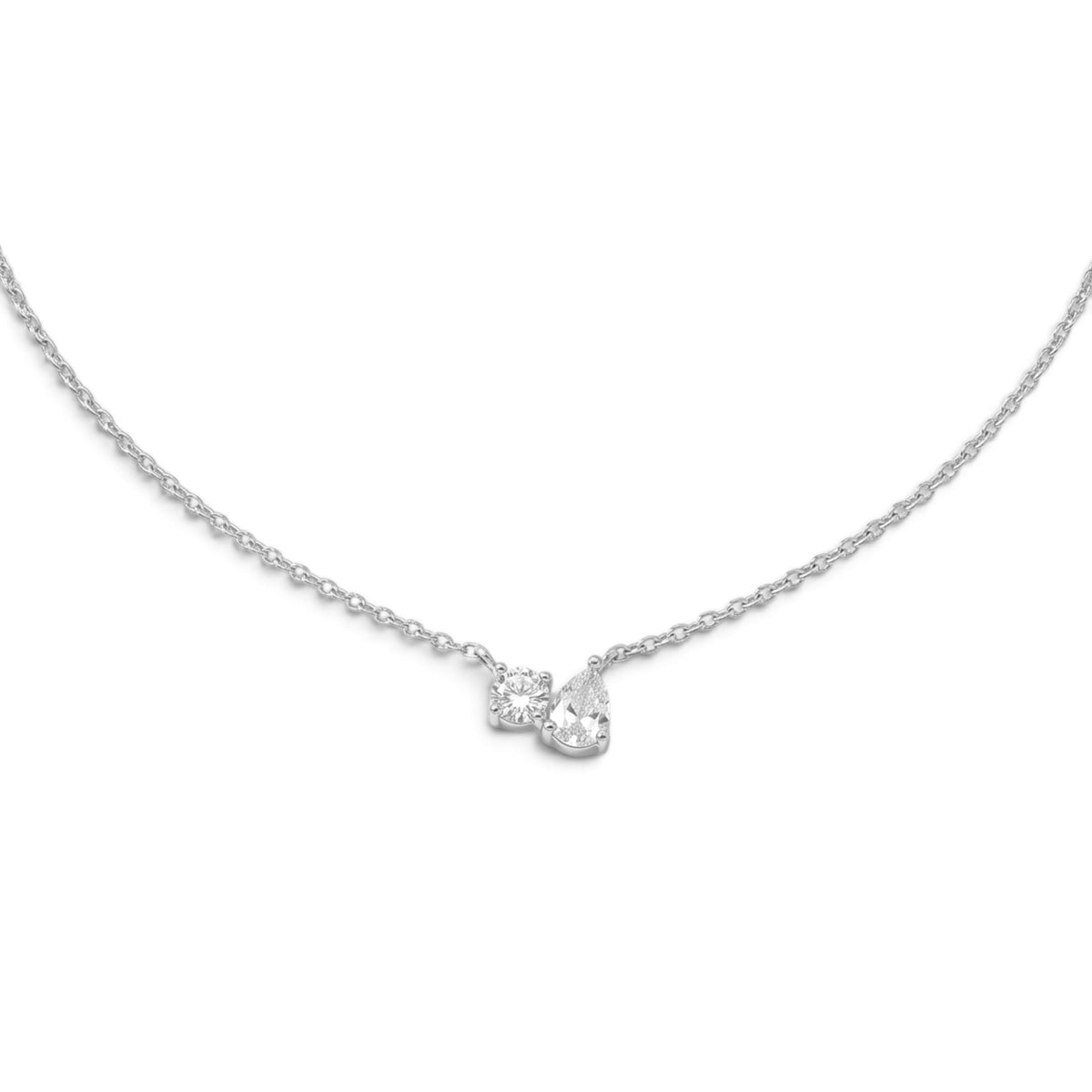 Collana Girocollo Toi et Moi con Zirconi In Acciaio Inossidabile