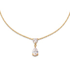 Collana Girocollo Punto Luce Cuore e Goccia In Acciaio Inossidabile