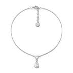 Collana Girocollo Punto Luce Cuore e Goccia In Acciaio Inossidabile