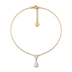 Collana Girocollo Punto Luce Cuore e Goccia In Acciaio Inossidabile