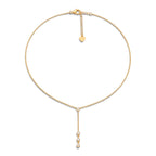 Collana Cravattina a Y con Punti Luce In Acciaio Inossidabile