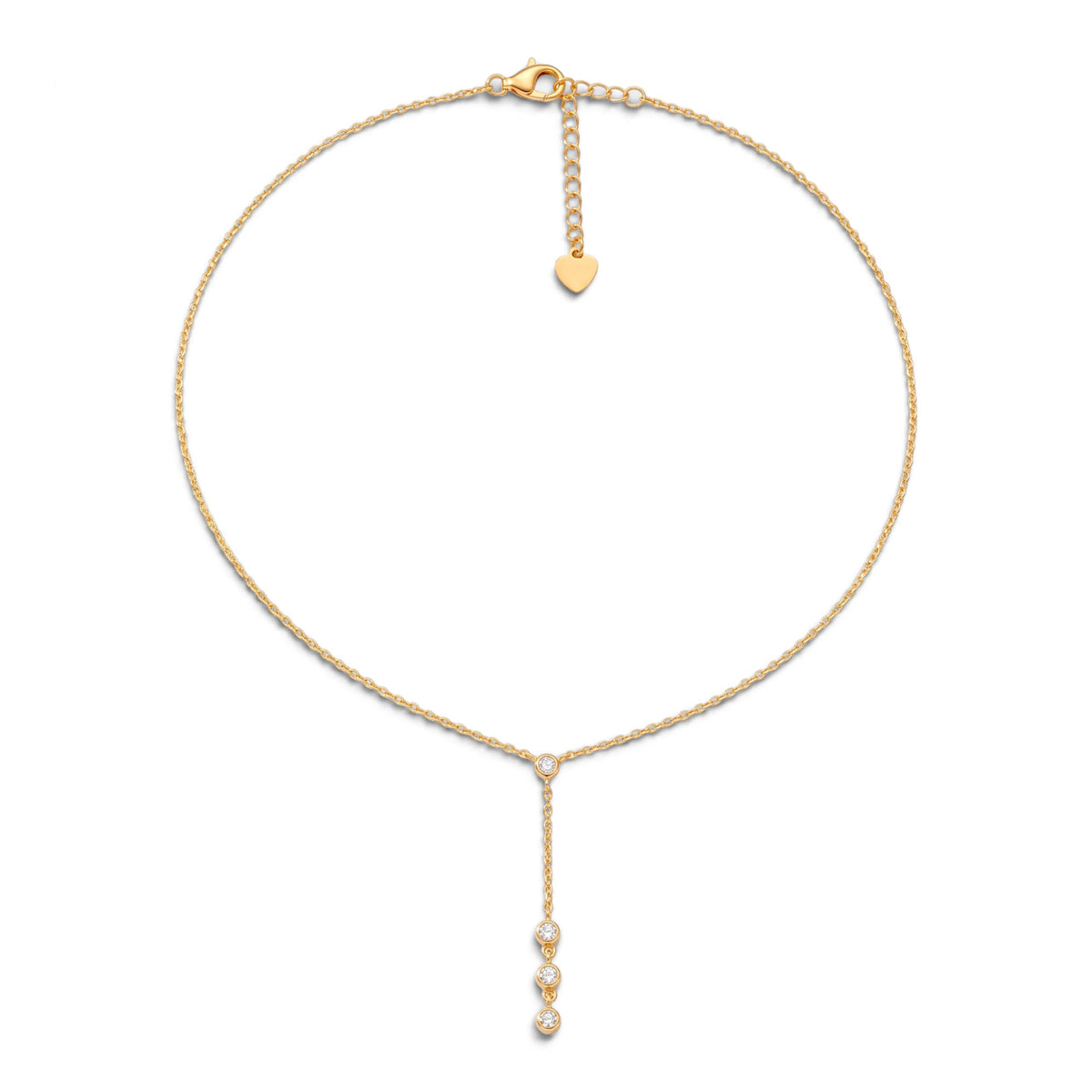 Collana Cravattina a Y con Punti Luce In Acciaio Inossidabile