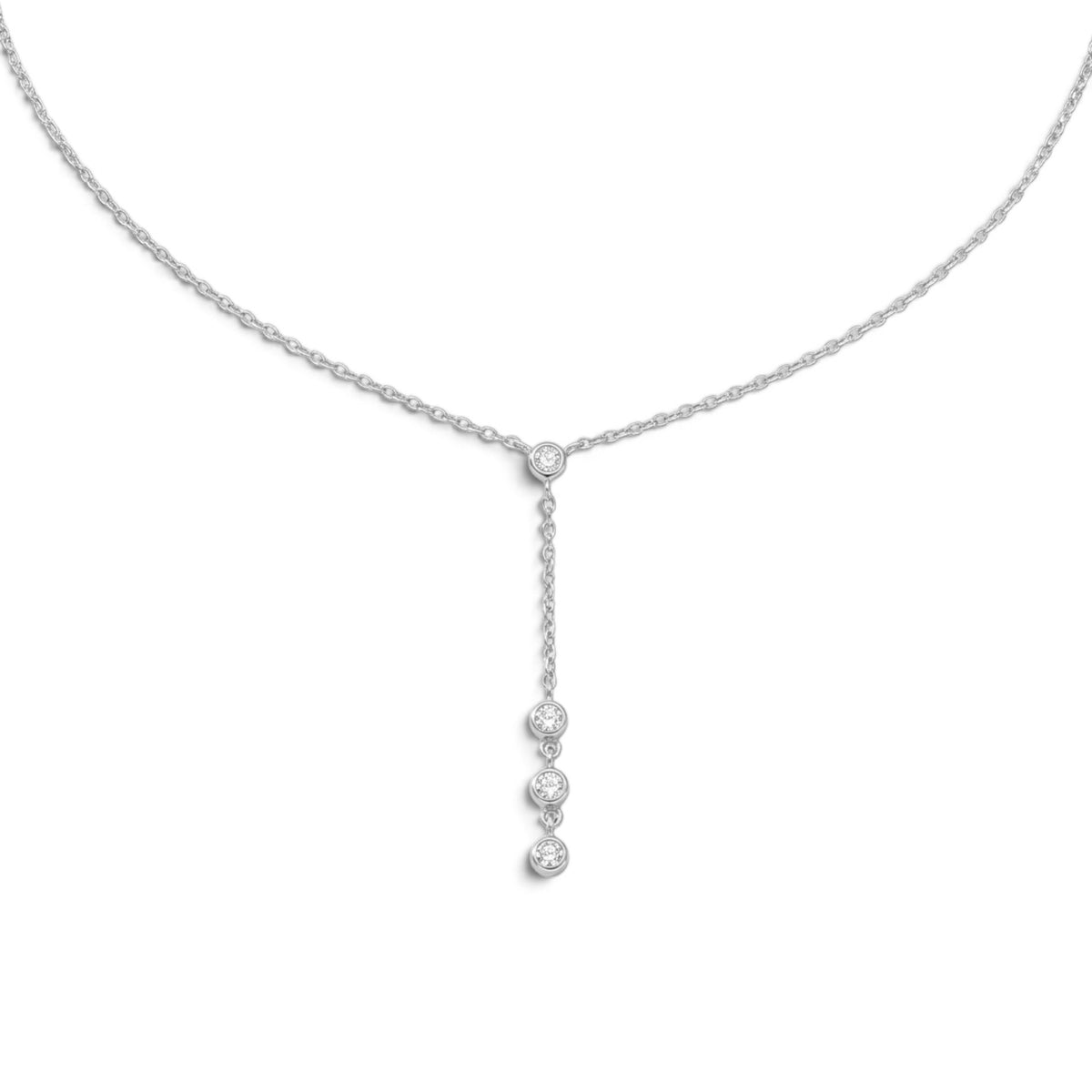 Collana Cravattina a Y con Punti Luce In Acciaio Inossidabile