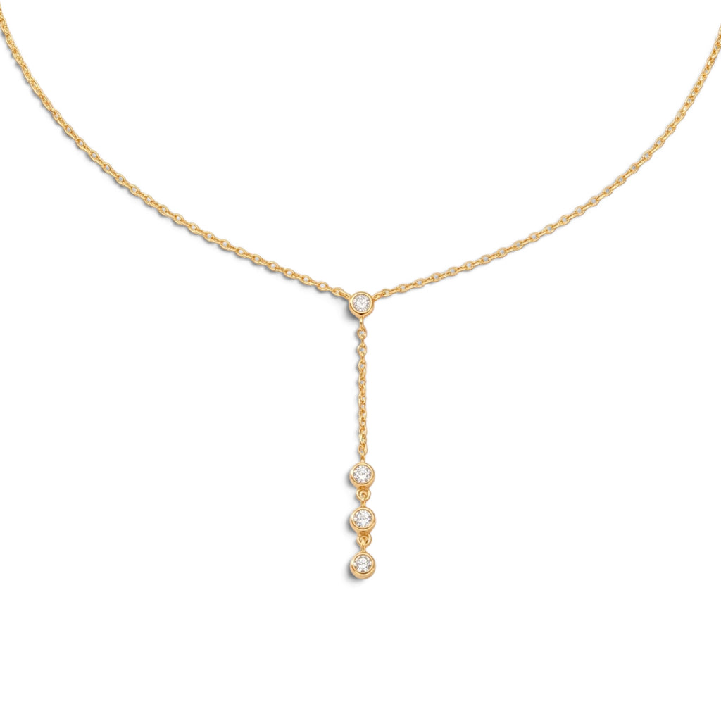 Collana Cravattina a Y con Punti Luce In Acciaio Inossidabile
