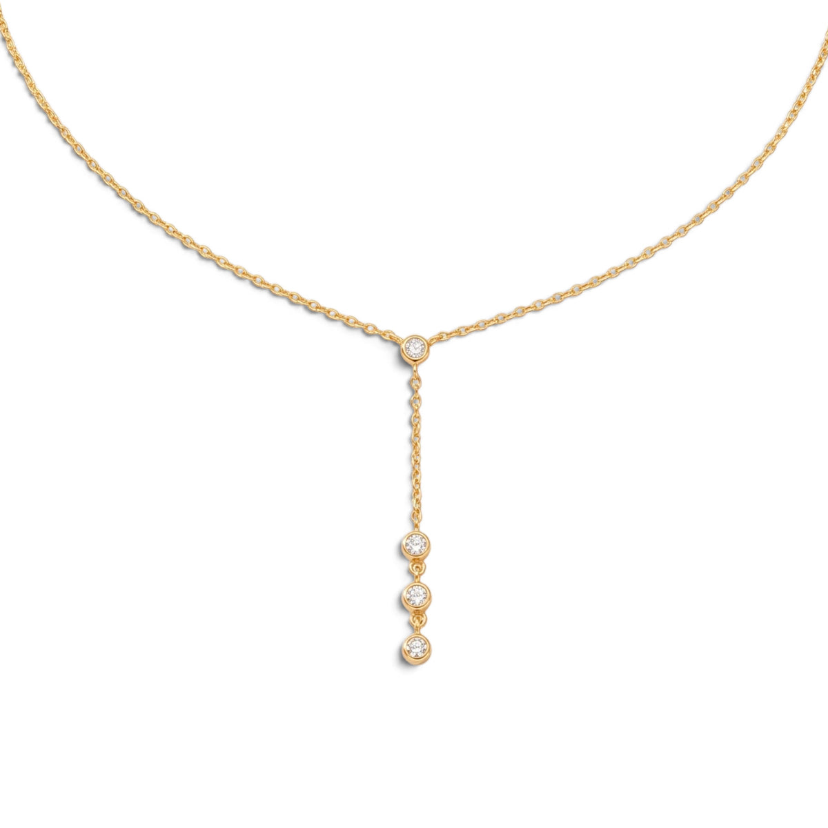 Collana Cravattina a Y con Punti Luce In Acciaio Inossidabile